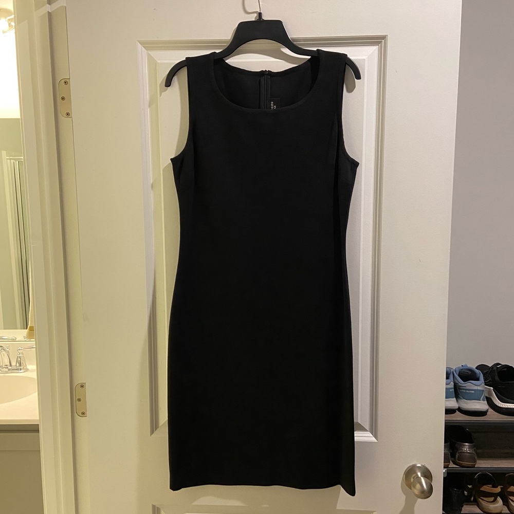 St John Caviar black sleeveless sheath dress